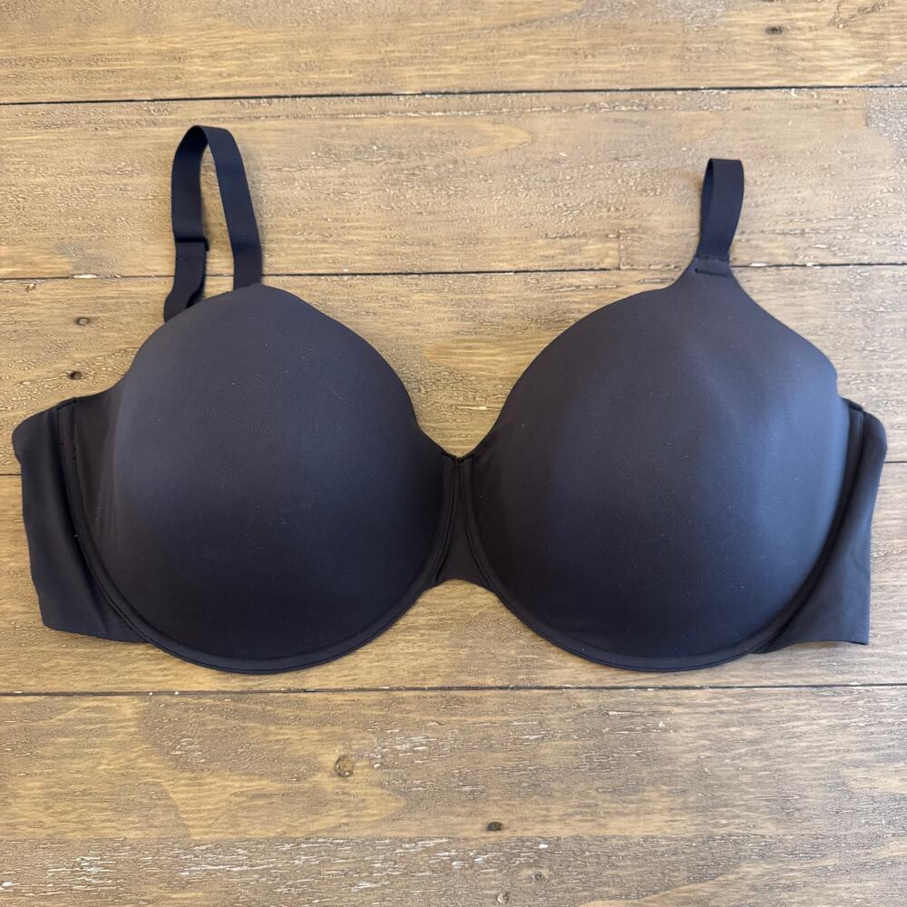SKIMS Fits Everybody T-Shirt Bra 44H Onyx Black Lightly Lined Underwire NWT